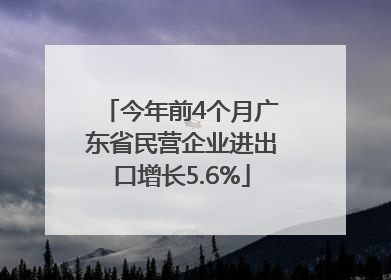 今年前4个月广东省民营企业进出口增长5.6%