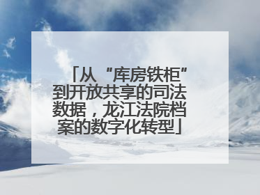 从“库房铁柜”到开放共享的司法数据，龙江法院档案的数字化转型