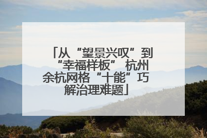 从“望景兴叹”到“幸福样板” 杭州余杭网格“十能”巧解治理难题