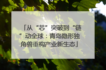 从“芯”突破到“链”动全球：青岛隐形独角兽重构产业新生态