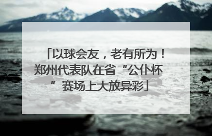以球会友，老有所为！郑州代表队在省“公仆杯”赛场上大放异彩