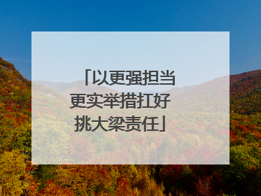 以更强担当更实举措扛好挑大梁责任