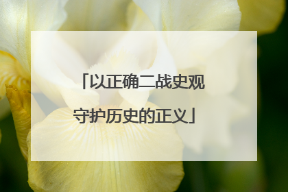 以正确二战史观守护历史的正义