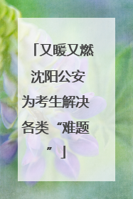 又暖又燃 沈阳公安为考生解决各类“难题”