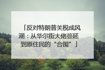 反对特朗普关税成风潮：从华尔街大佬蔓延到原住民的“合围”