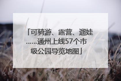 可骑游、露营、遛娃……通州上线57个市级公园导览地图