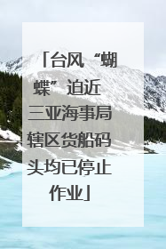 台风“蝴蝶”迫近 三亚海事局辖区货船码头均已停止作业