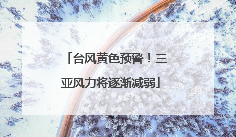 台风黄色预警！三亚风力将逐渐减弱