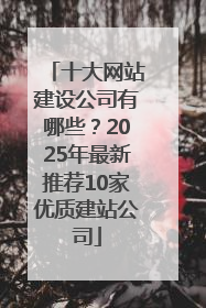 十大网站建设公司有哪些？2025年最新推荐10家优质建站公司