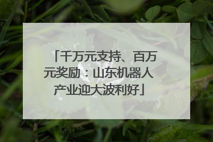 千万元支持、百万元奖励：山东机器人产业迎大波利好