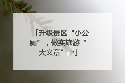 升级景区“小公厕”，做实旅游“大文章”→