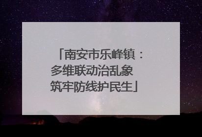 南安市乐峰镇：多维联动治乱象 筑牢防线护民生