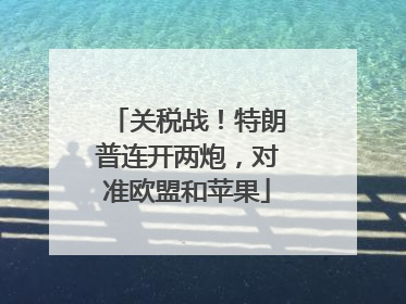 关税战！特朗普连开两炮，对准欧盟和苹果