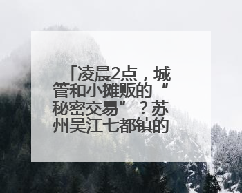 凌晨2点，城管和小摊贩的“秘密交易”？苏州吴江七都镇的“潮汐摊区”让城市管理有了人情味