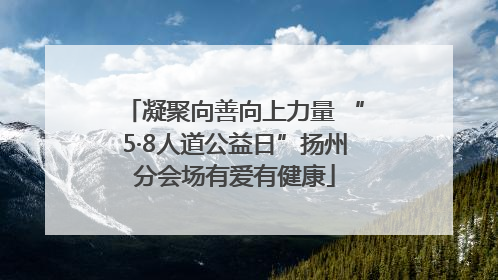 凝聚向善向上力量 “5·8人道公益日”扬州分会场有爱有健康