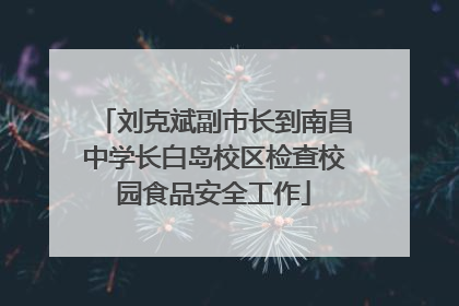 刘克斌副市长到南昌中学长白岛校区检查校园食品安全工作
