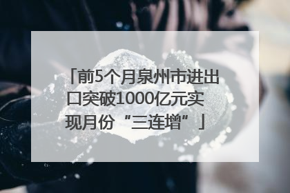 前5个月泉州市进出口突破1000亿元实现月份“三连增”