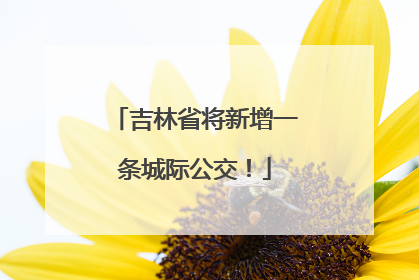 吉林省将新增一条城际公交！