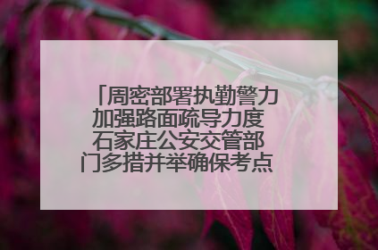 周密部署执勤警力 加强路面疏导力度 石家庄公安交管部门多措并举确保考点周边交通环境良好