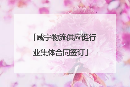 咸宁物流供应链行业集体合同签订