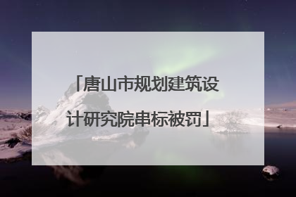 唐山市规划建筑设计研究院串标被罚