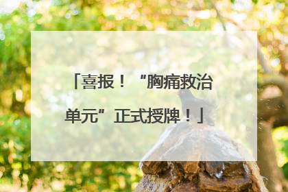 喜报！“胸痛救治单元”正式授牌！