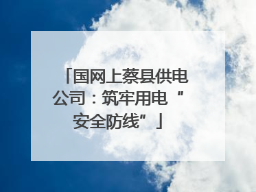 国网上蔡县供电公司：筑牢用电“安全防线”
