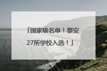 国家级名单！泰安27所学校入选！