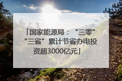 国家能源局：“三零”“三省”累计节省办电投资超3000亿元