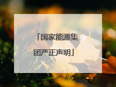 国家能源集团严正声明