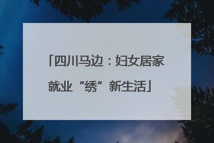 四川马边：妇女居家就业“绣”新生活