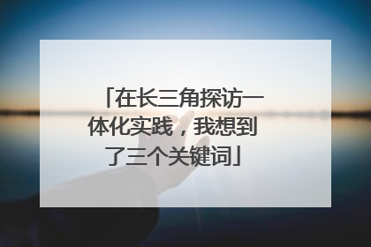 在长三角探访一体化实践，我想到了三个关键词