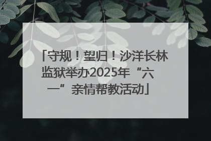 守规！望归！沙洋长林监狱举办2025年“六一”亲情帮教活动