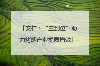安仁：“三到位”助力烤烟产业提质增效