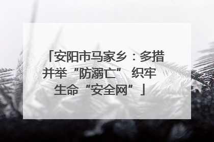 安阳市马家乡：多措并举“防溺亡” 织牢生命“安全网”
