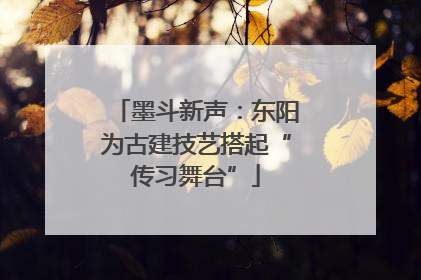 墨斗新声：东阳为古建技艺搭起“传习舞台”