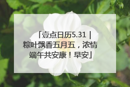壹点日历5.31｜粽叶飘香五月五，浓情端午共安康！早安