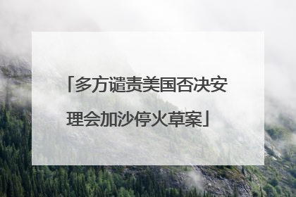 多方谴责美国否决安理会加沙停火草案