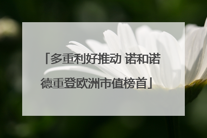 多重利好推动 诺和诺德重登欧洲市值榜首
