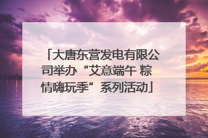 大唐东营发电有限公司举办“艾意端午 粽情嗨玩季”系列活动