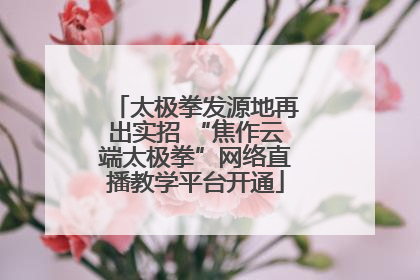 太极拳发源地再出实招 “焦作云端太极拳”网络直播教学平台开通