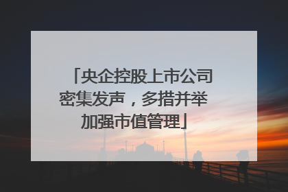 央企控股上市公司密集发声，多措并举加强市值管理