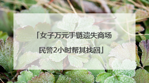 女子万元手链遗失商场 民警2小时帮其找回