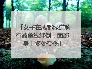 女子在成都绿道骑行被鱼线绊倒，面部身上多处受伤