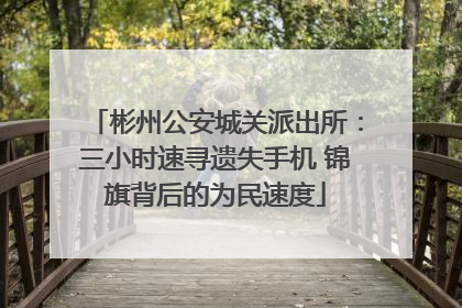 彬州公安城关派出所：三小时速寻遗失手机 锦旗背后的为民速度