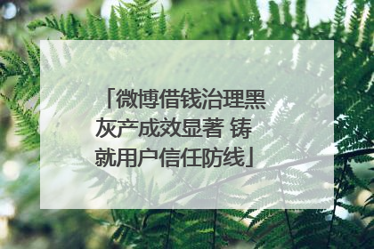微博借钱治理黑灰产成效显著 铸就用户信任防线