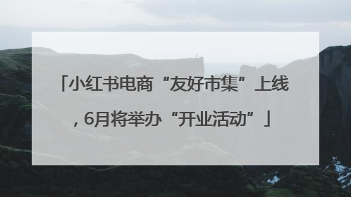 小红书电商“友好市集”上线，6月将举办“开业活动”