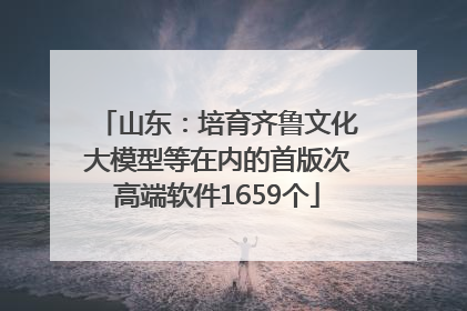 山东：培育齐鲁文化大模型等在内的首版次高端软件1659个