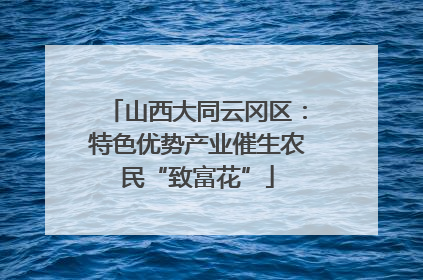 山西大同云冈区：特色优势产业催生农民“致富花”