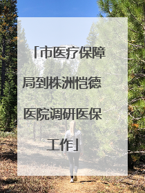 市医疗保障局到株洲恺德医院调研医保工作